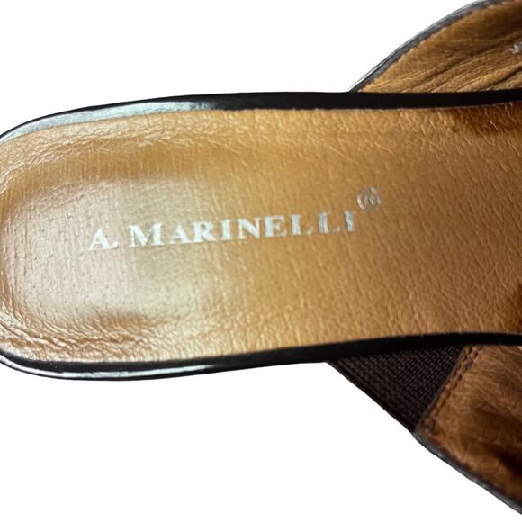 A Marinelli slides mules heels leather loafers slide on professional size 9.5 - Picture 7 of 9
